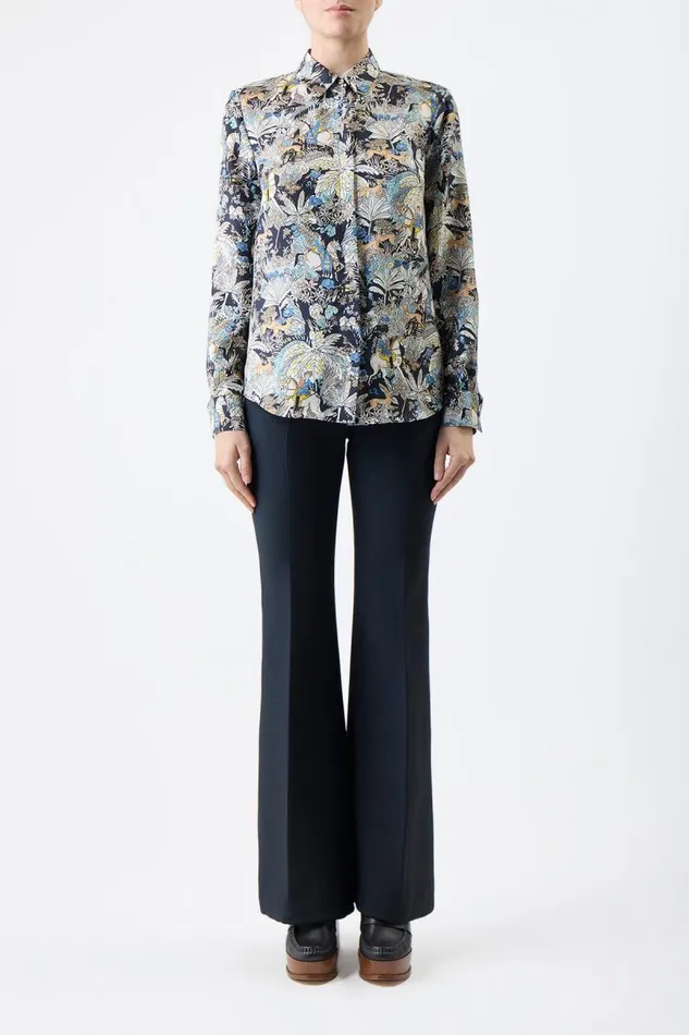 Gabriela Hearst Tops Women Henri Blouse In Blue Multi Printed Silk Twill
