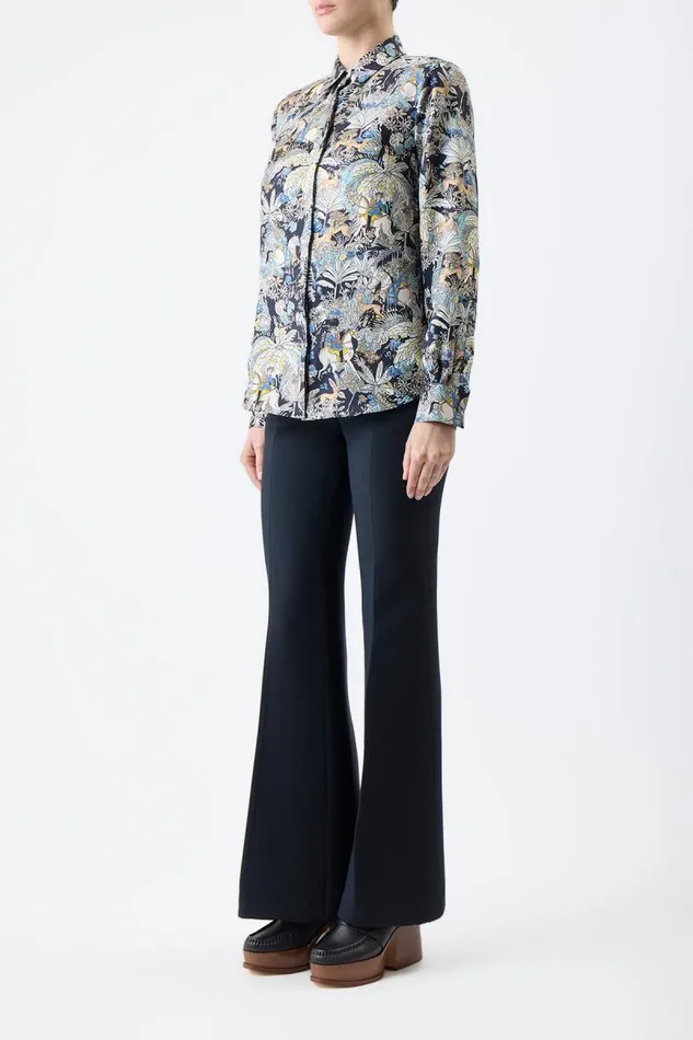 Gabriela Hearst Tops Women Henri Blouse In Blue Multi Printed Silk Twill