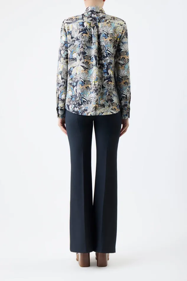 Gabriela Hearst Tops Women Henri Blouse In Blue Multi Printed Silk Twill