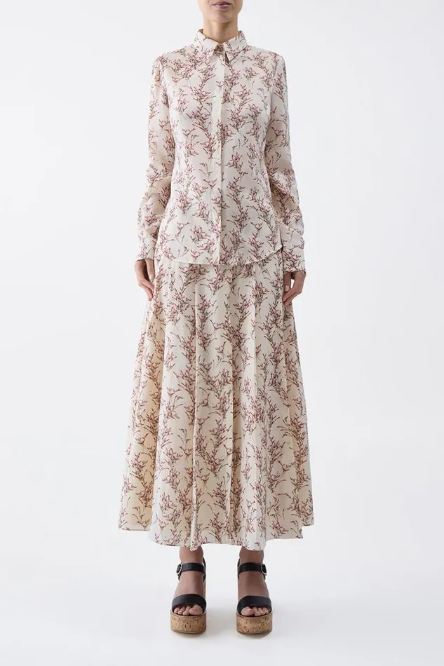 Gabriela Hearst Tops Women Henri Blouse In Ivory Multi Wool