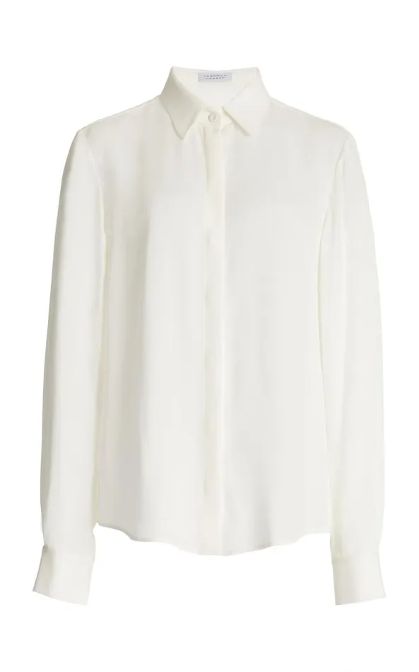 Gabriela Hearst Tops Women Henri Blouse In Ivory Silk Georgette Twill