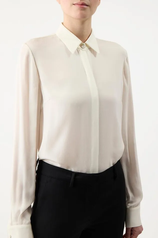 Gabriela Hearst Tops Women Henri Blouse In Ivory Silk Georgette Twill