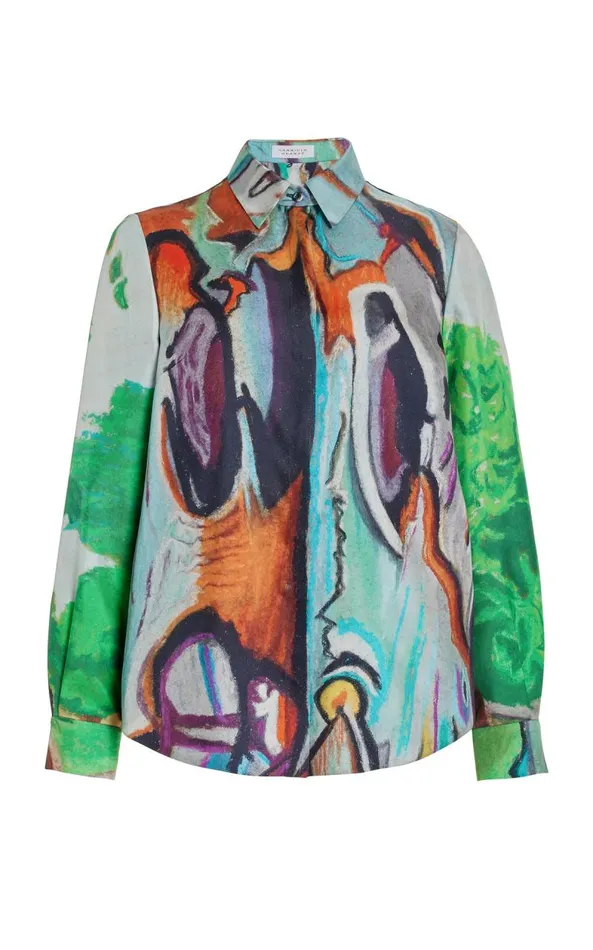 Gabriela Hearst Tops Women Henri Blouse In Multi Printed Silk Twill