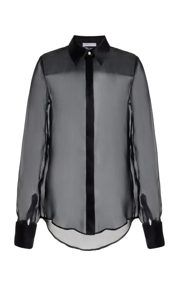 Gabriela Hearst Tops Women Horus Sheer Shirt In Black Silk Organza
