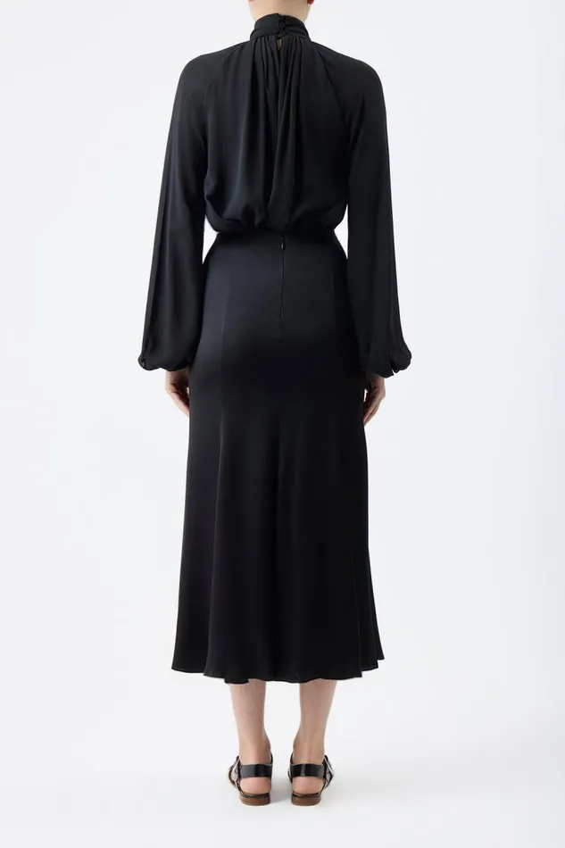 Gabriela Hearst Tops Women Kiian Pleated Top In Black Silk Georgette Twill