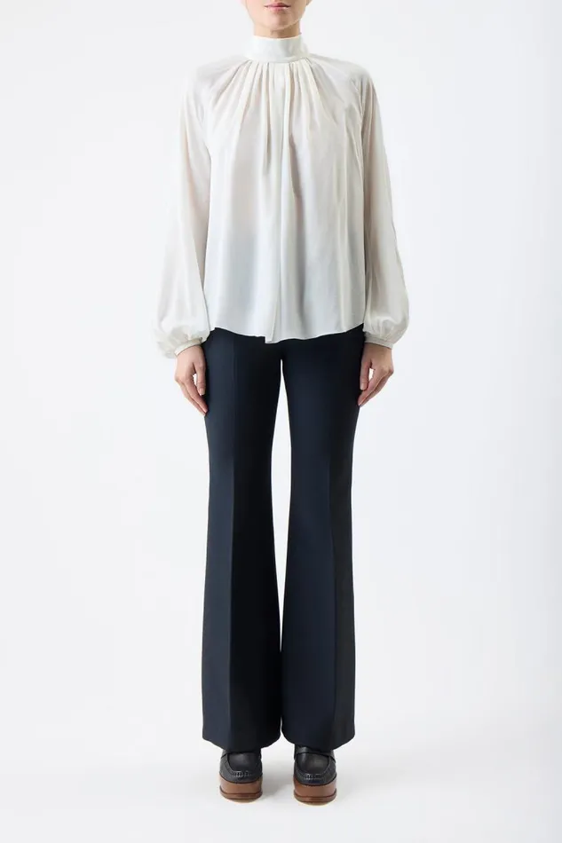Gabriela Hearst Tops Women Kiian Pleated Top In Ivory Silk Georgette Twill