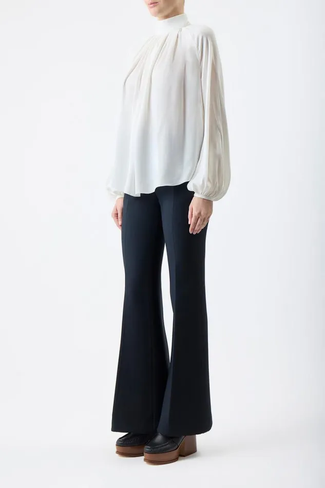 Gabriela Hearst Tops Women Kiian Pleated Top In Ivory Silk Georgette Twill