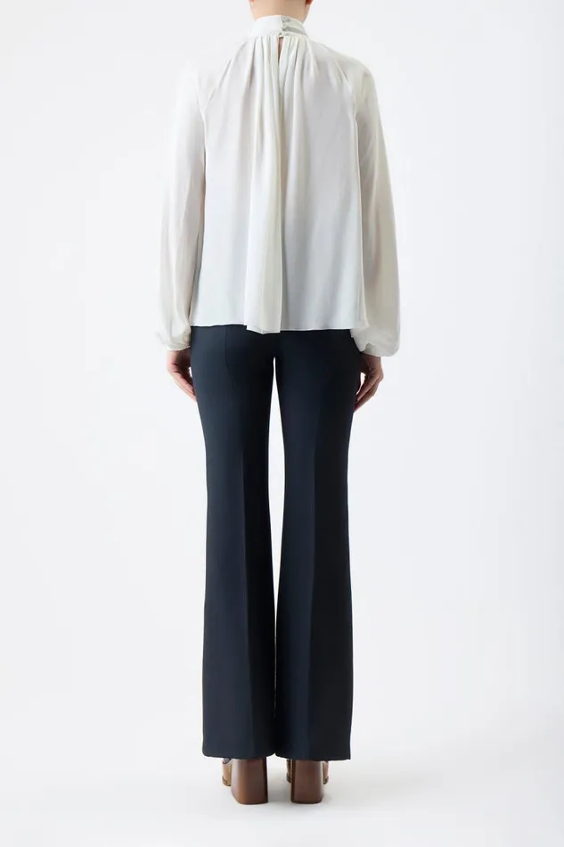 Gabriela Hearst Tops Women Kiian Pleated Top In Ivory Silk Georgette Twill
