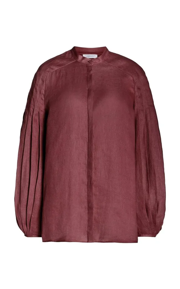 Gabriela Hearst Tops Women Laetitia Blouse In Deep Bordeaux Linen