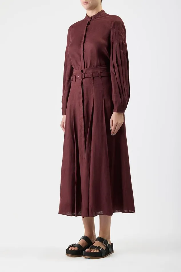 Gabriela Hearst Tops Women Laetitia Blouse In Deep Bordeaux Linen