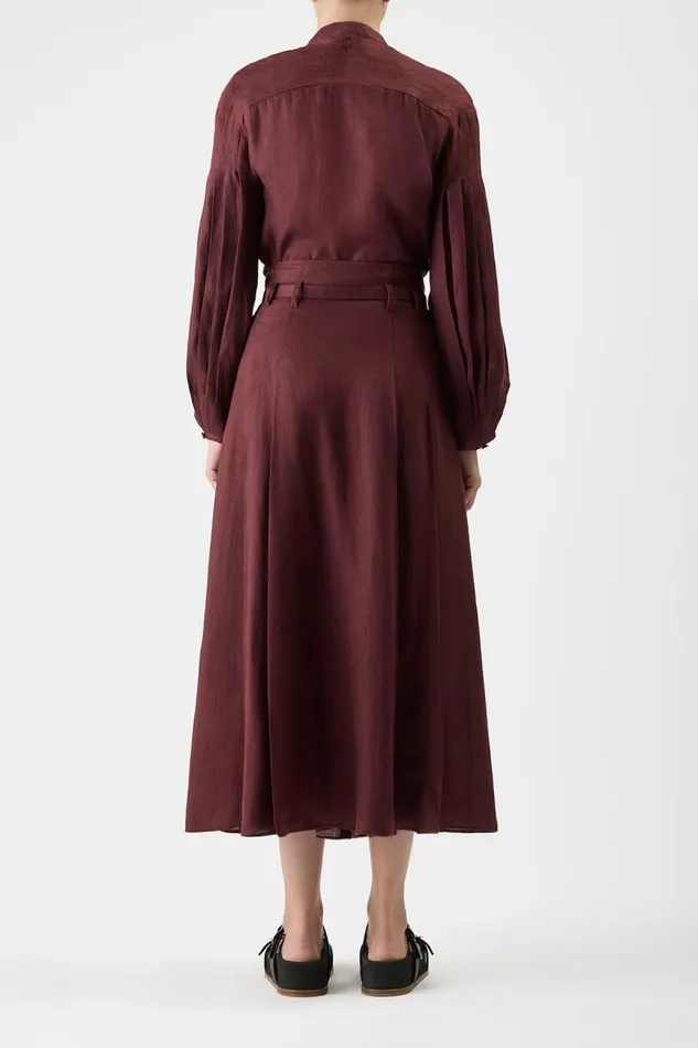 Gabriela Hearst Tops Women Laetitia Blouse In Deep Bordeaux Linen