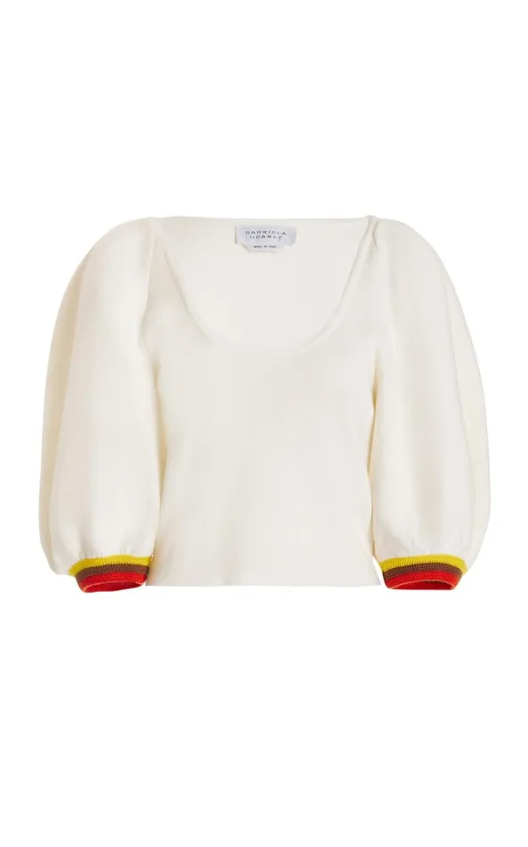 Gabriela Hearst Tops Women Lia Knit Top In Ivory Multi Merino Wool