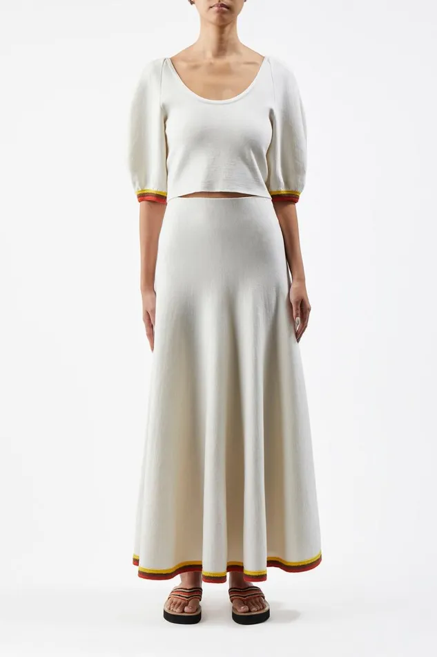 Gabriela Hearst Tops Women Lia Knit Top In Ivory Multi Merino Wool