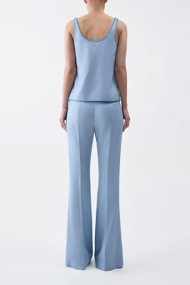 Gabriela Hearst Tops Women Muriel Tank Top In Stone Blue Silk Virgin Wool