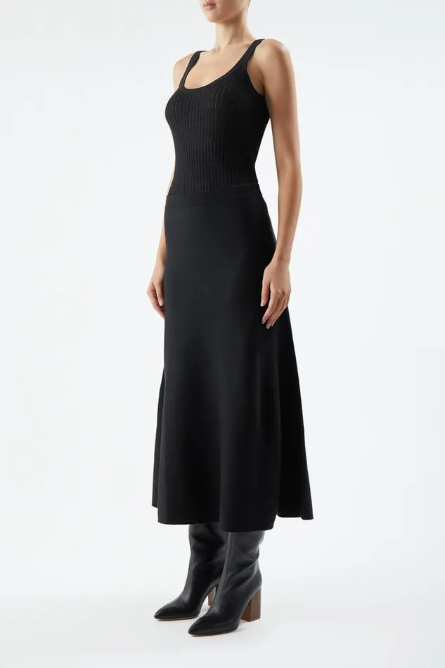 Gabriela Hearst Tops Women Nevin Pointelle Knit Tank Top In Black Cashmere Silk