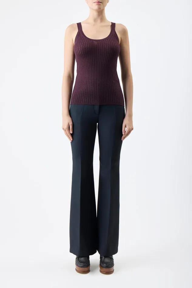Gabriela Hearst Tops Women Nevin Pointelle Knit Tank Top In Deep Bordeaux Cashmere Silk