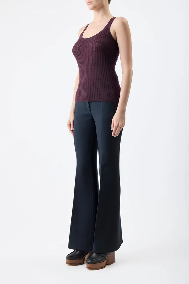 Gabriela Hearst Tops Women Nevin Pointelle Knit Tank Top In Deep Bordeaux Cashmere Silk