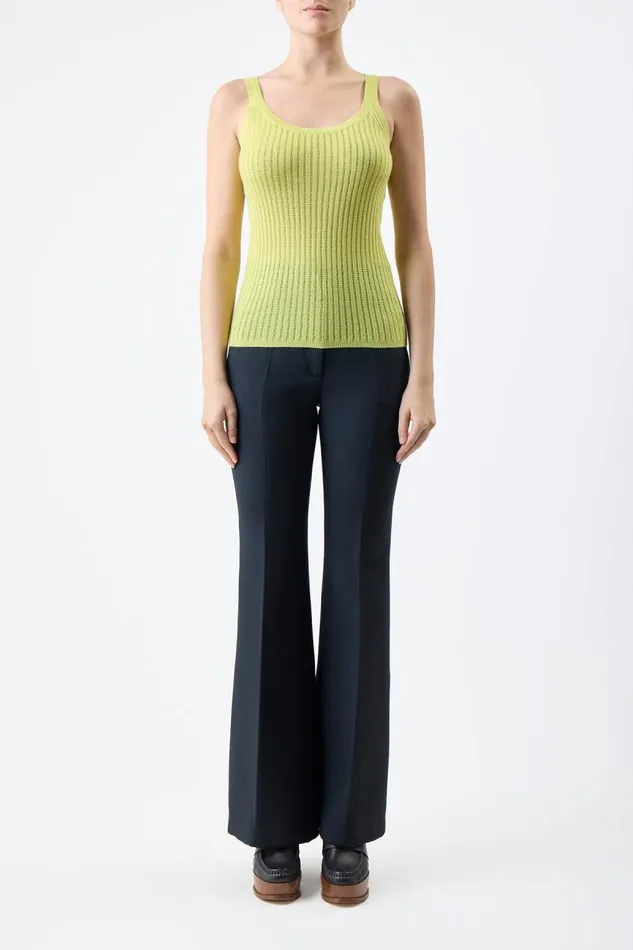Gabriela Hearst Tops Women Nevin Pointelle Knit Tank Top In Lime Adamite Cashmere Silk