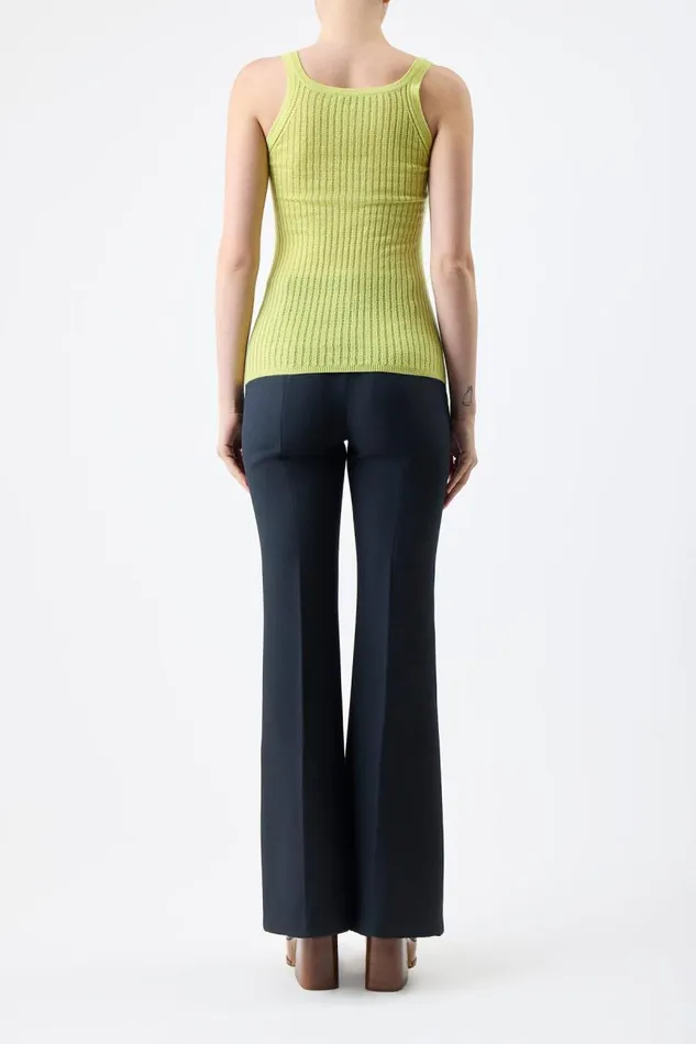 Gabriela Hearst Tops Women Nevin Pointelle Knit Tank Top In Lime Adamite Cashmere Silk
