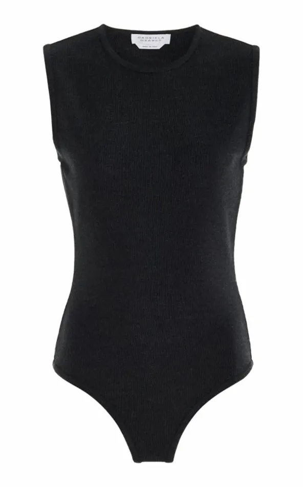 Gabriela Hearst Tops Women Nora Knit Bodysuit In Charcoal Merino Wool