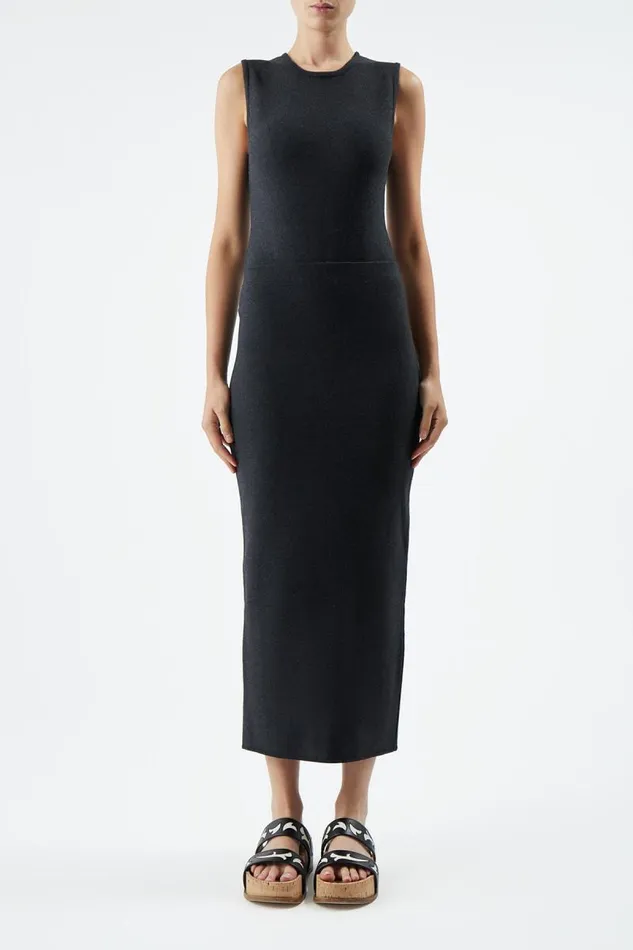 Gabriela Hearst Tops Women Nora Knit Bodysuit In Charcoal Merino Wool