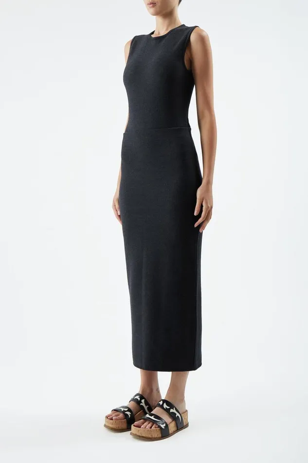 Gabriela Hearst Tops Women Nora Knit Bodysuit In Charcoal Merino Wool
