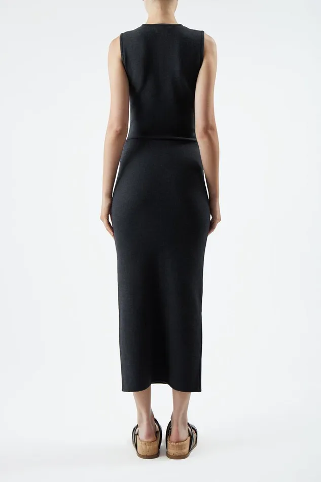 Gabriela Hearst Tops Women Nora Knit Bodysuit In Charcoal Merino Wool