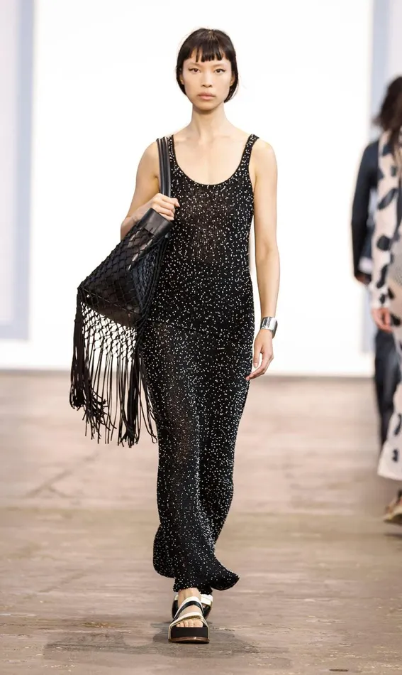 Gabriela Hearst Tops Women Sanne Knit Tank Top In Black Beaded Silk