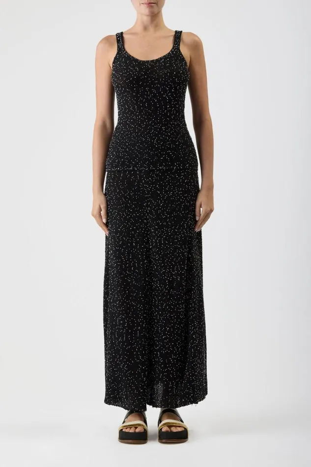 Gabriela Hearst Tops Women Sanne Knit Tank Top In Black Beaded Silk