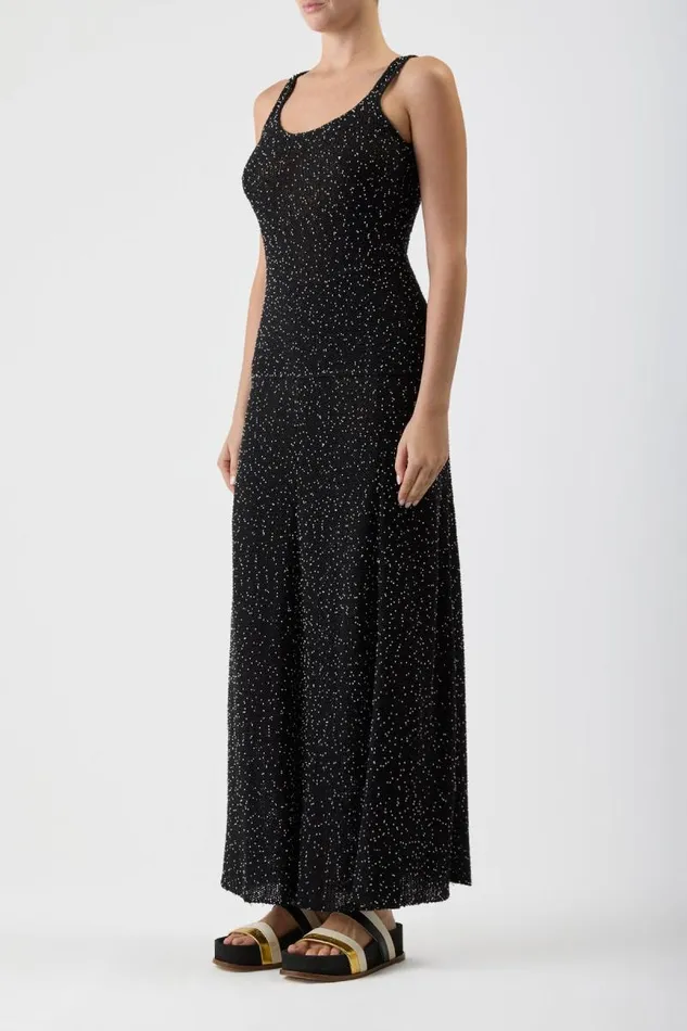 Gabriela Hearst Tops Women Sanne Knit Tank Top In Black Beaded Silk