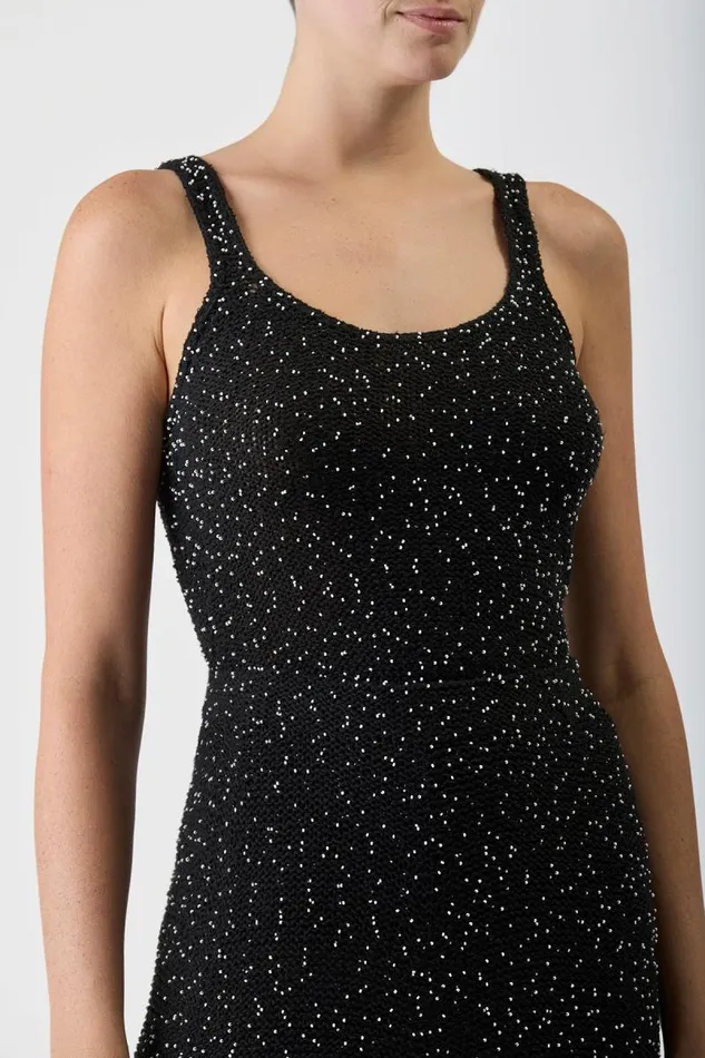 Gabriela Hearst Tops Women Sanne Knit Tank Top In Black Beaded Silk