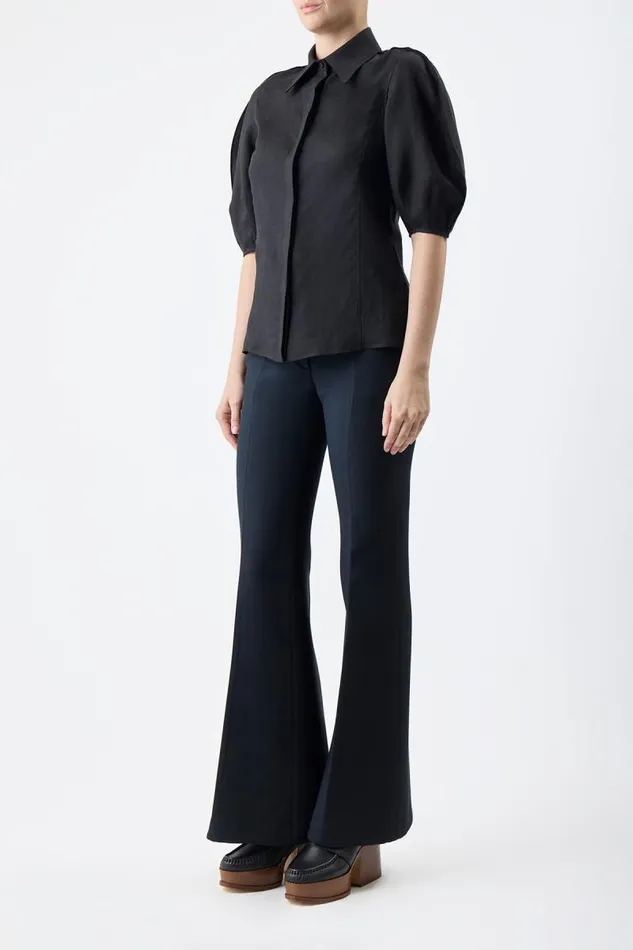 Gabriela Hearst Tops Women Sansi Top In Black Aloe Linen