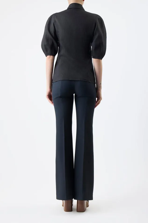 Gabriela Hearst Tops Women Sansi Top In Black Aloe Linen