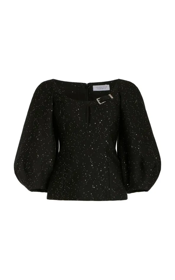 Gabriela Hearst Tops Women Siro Sequin Top In Black Virgin Wool