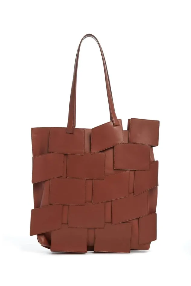Gabriela Hearst Totes WomenMen Lacquered Tote Bag In Cognac Patchwork Leather Gabriela Hearst Totes WomenMen Lacquered Tote Bag In Cognac Patchwork Leather