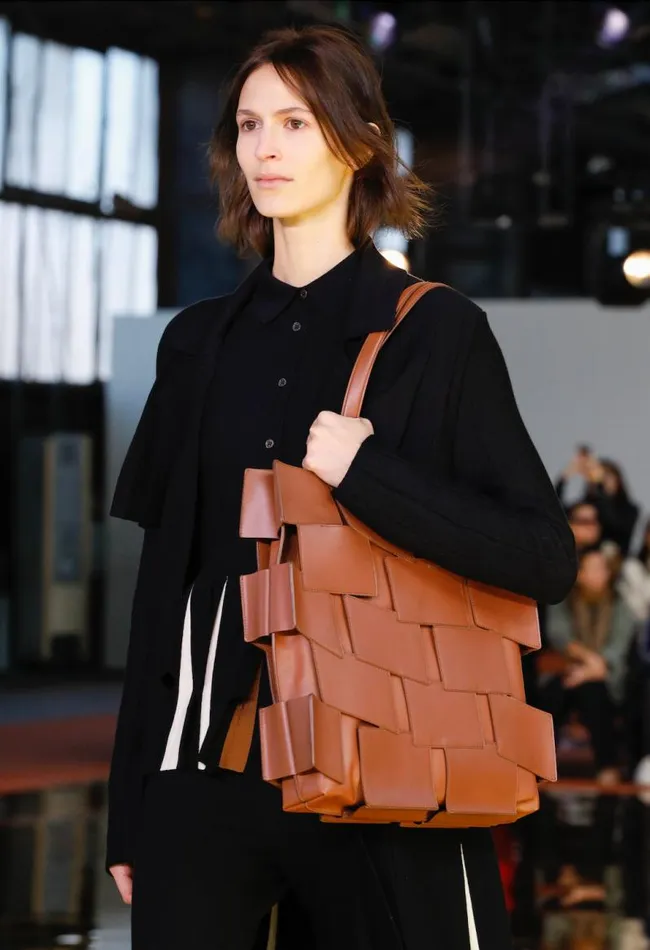 Gabriela Hearst Totes WomenMen Lacquered Tote Bag In Cognac Patchwork Leather