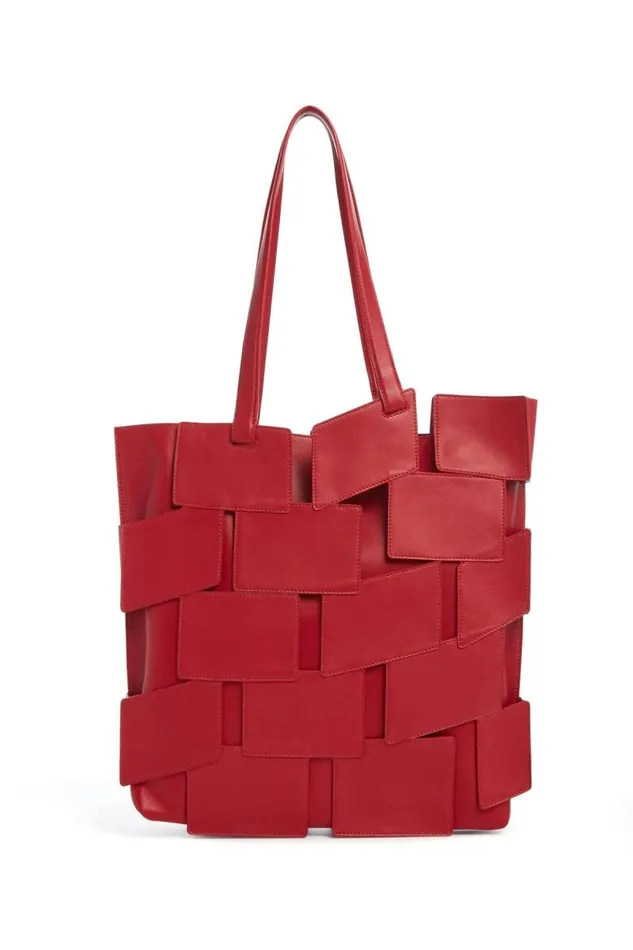Gabriela Hearst Totes WomenMen Lacquered Tote Bag In Red Topaz Patchwork Leather Gabriela Hearst Totes WomenMen Lacquered Tote Bag In Red Topaz Patchwork Leather
