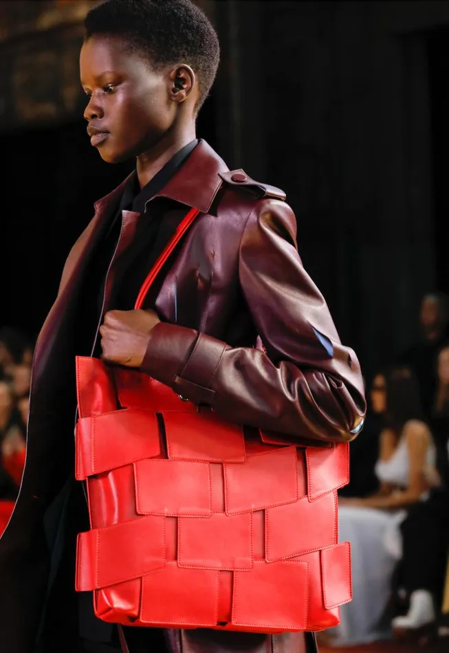 Gabriela Hearst Totes WomenMen Lacquered Tote Bag In Red Topaz Patchwork Leather