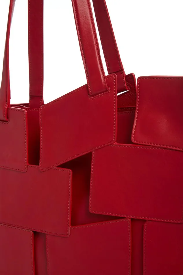 Gabriela Hearst Totes WomenMen Lacquered Tote Bag In Red Topaz Patchwork Leather