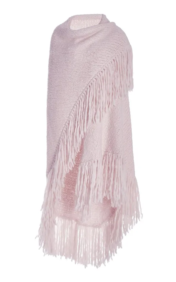 Gabriela Hearst Wraps and Throws Women Lauren Knit Wrap In Blush Welfat Cashmere Gabriela Hearst Wraps and Throws Women Lauren Knit Wrap In Blush Welfat Cashmere