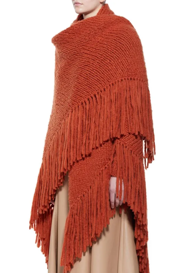 Gabriela Hearst Wraps and Throws Women Lauren Knit Wrap In Copper Welfat Cashmere