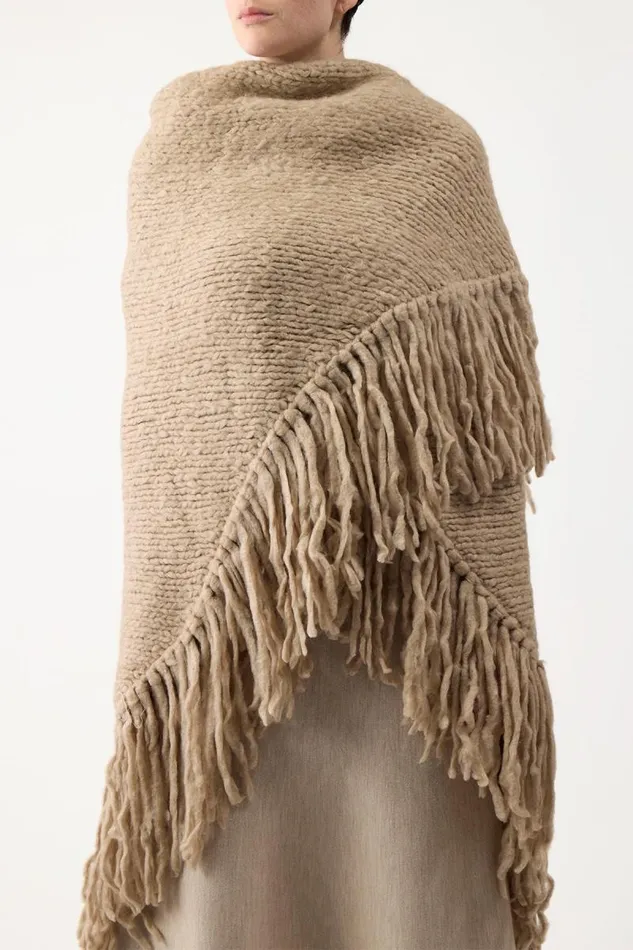 Gabriela Hearst Wraps and Throws Women Lauren Knit Wrap In Oatmeal Welfat Cashmere