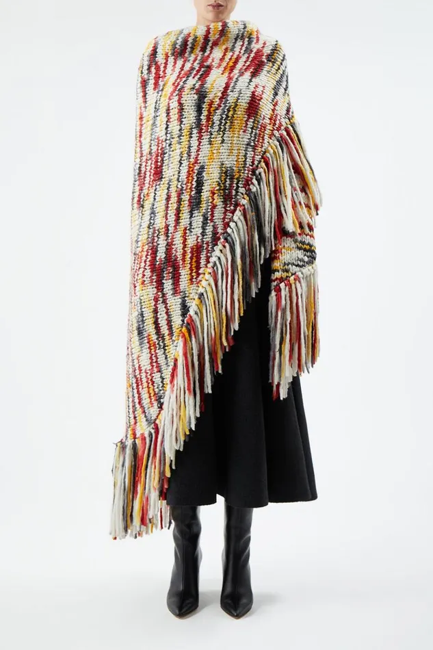 Gabriela Hearst Wraps and Throws Women Lauren Knit Wrap In Space Dye Fire Multi Welfat Cashmere