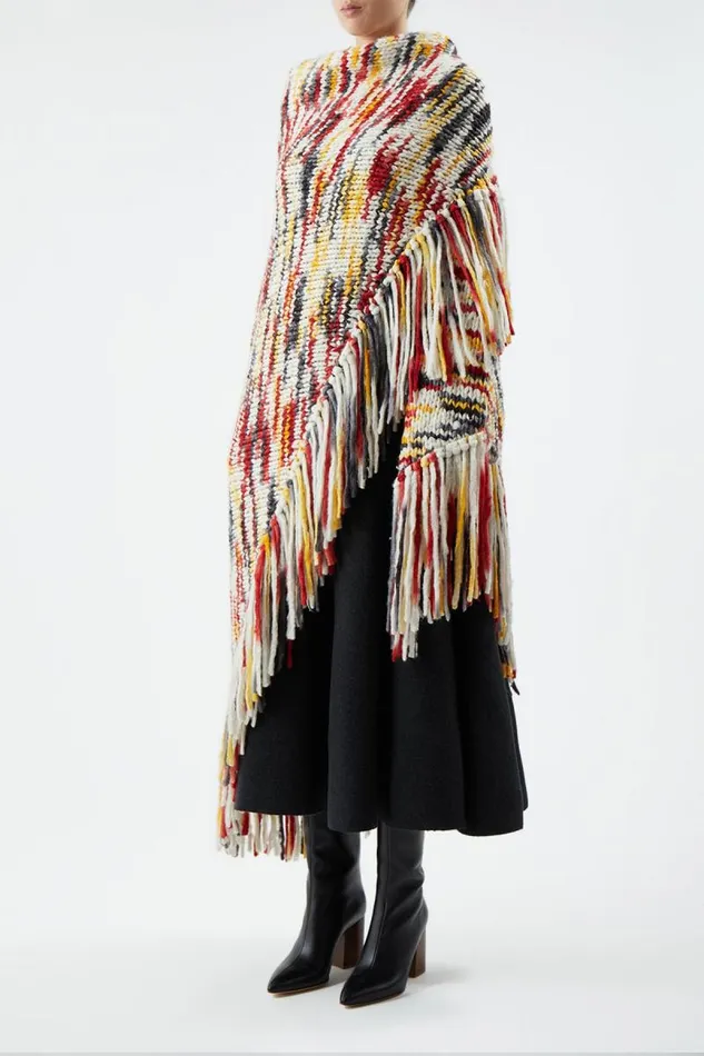 Gabriela Hearst Wraps and Throws Women Lauren Knit Wrap In Space Dye Fire Multi Welfat Cashmere