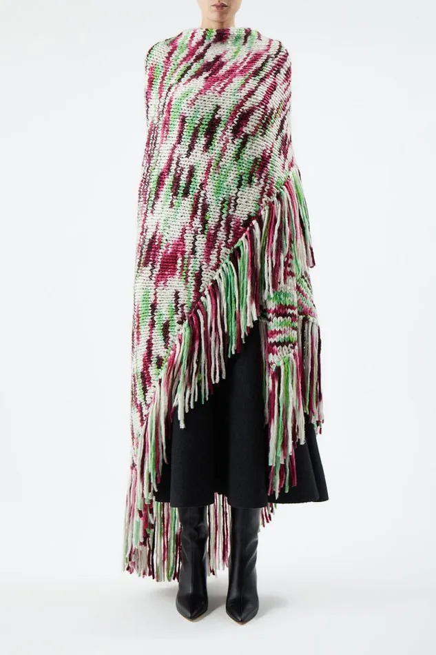 Gabriela Hearst Wraps and Throws Women Lauren Knit Wrap In Space Dye Jewel Multi Welfat Cashmere