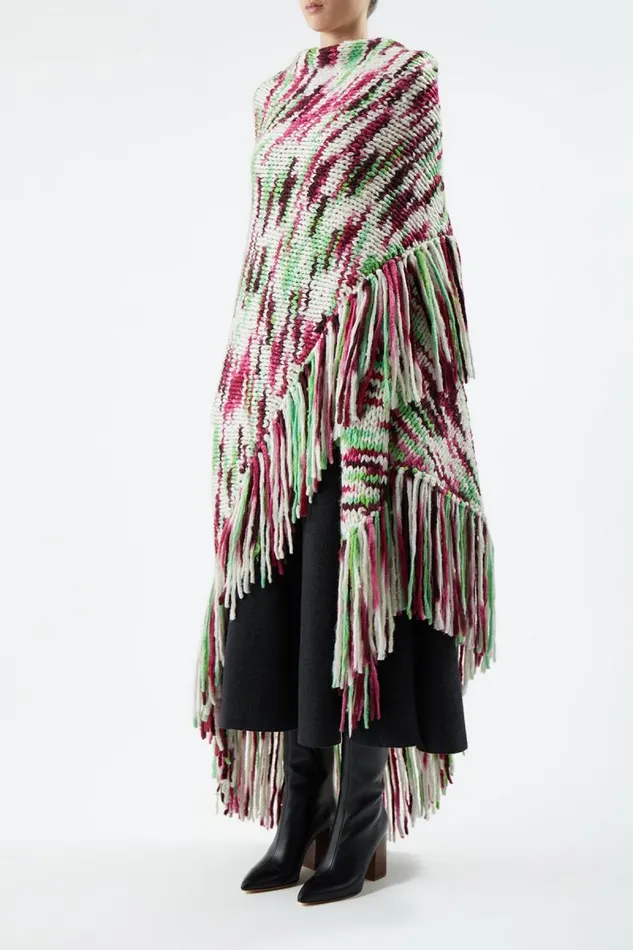 Gabriela Hearst Wraps and Throws Women Lauren Knit Wrap In Space Dye Jewel Multi Welfat Cashmere
