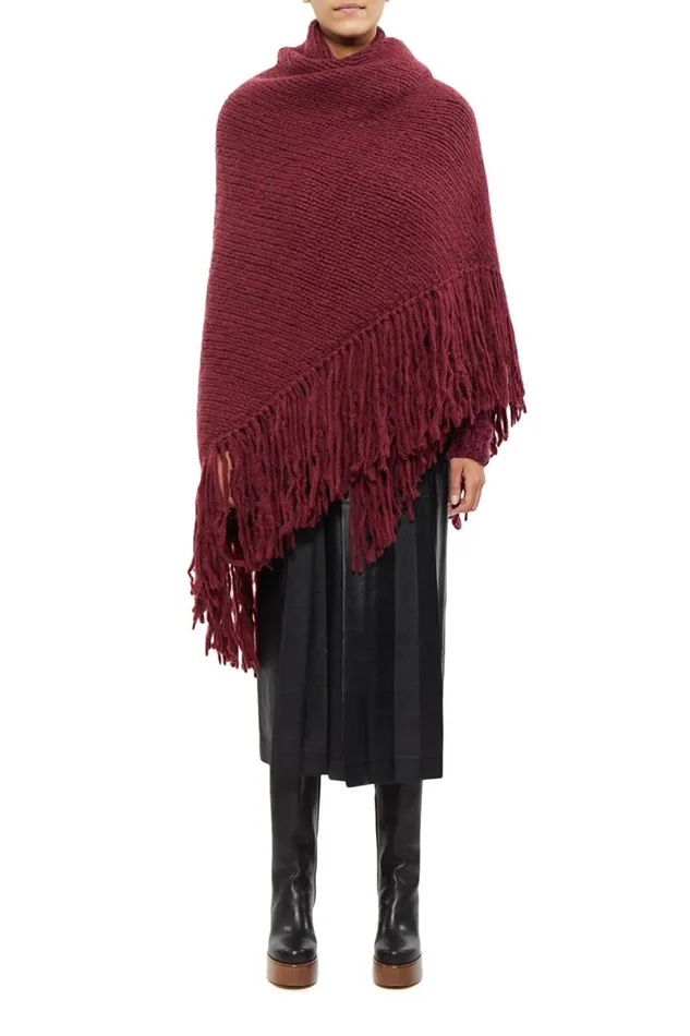 Gabriela Hearst Wraps and Throws Women Lauren Knit Wrap In Windsor Wine Welfat Cashmere