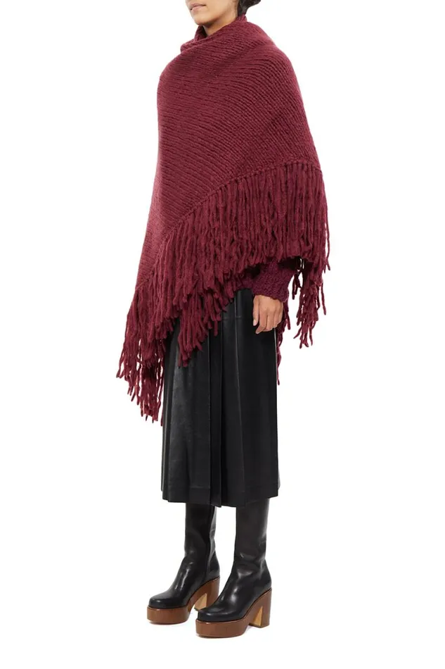 Gabriela Hearst Wraps and Throws Women Lauren Knit Wrap In Windsor Wine Welfat Cashmere