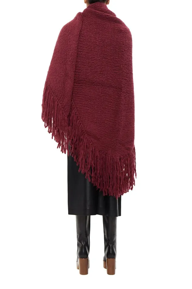 Gabriela Hearst Wraps and Throws Women Lauren Knit Wrap In Windsor Wine Welfat Cashmere