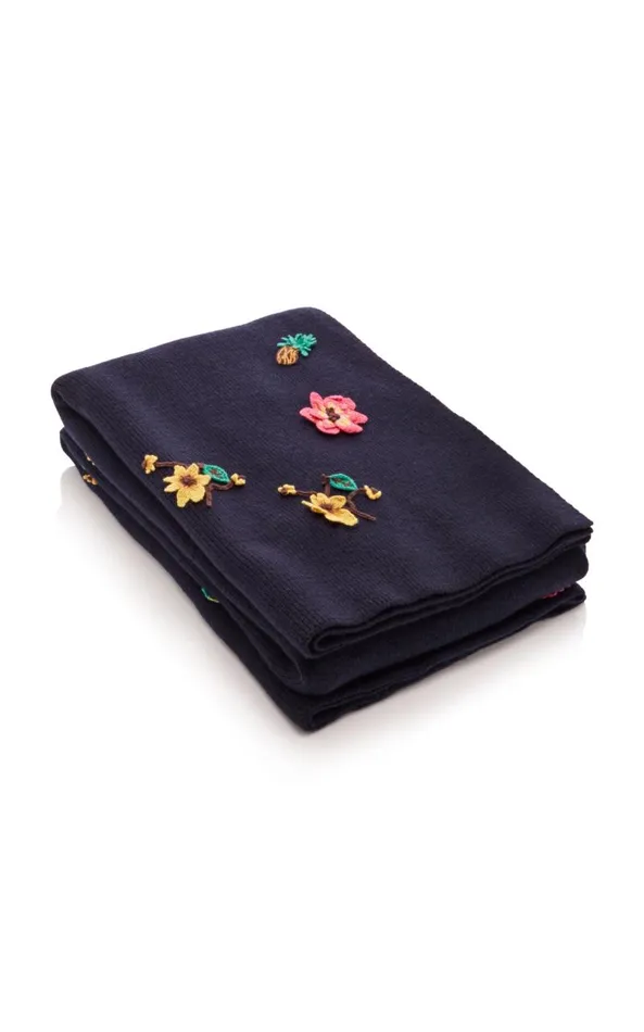 Gabriela Hearst Wraps and Throws Women Miles Knit Blanket In Dark Navy Cashmere Gabriela Hearst Wraps and Throws Women Miles Knit Blanket In Dark Navy Cashmere